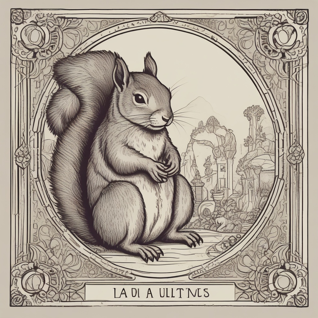 Squirrel on a tarot card living a minimalist lifestyle